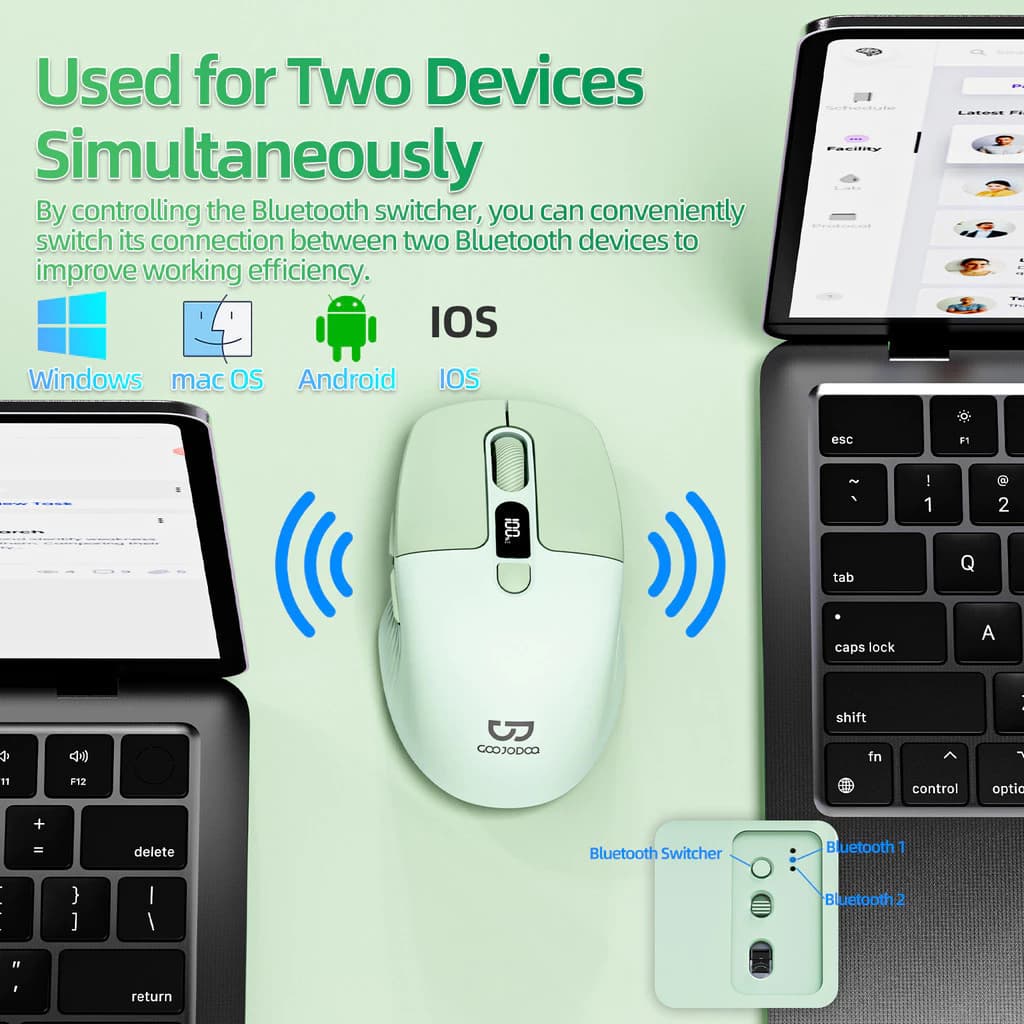 Chuột Bluetooth kép GOOJODOQ 2.4GHz,công thái học im lặng, có điều chỉnh dpi - 2