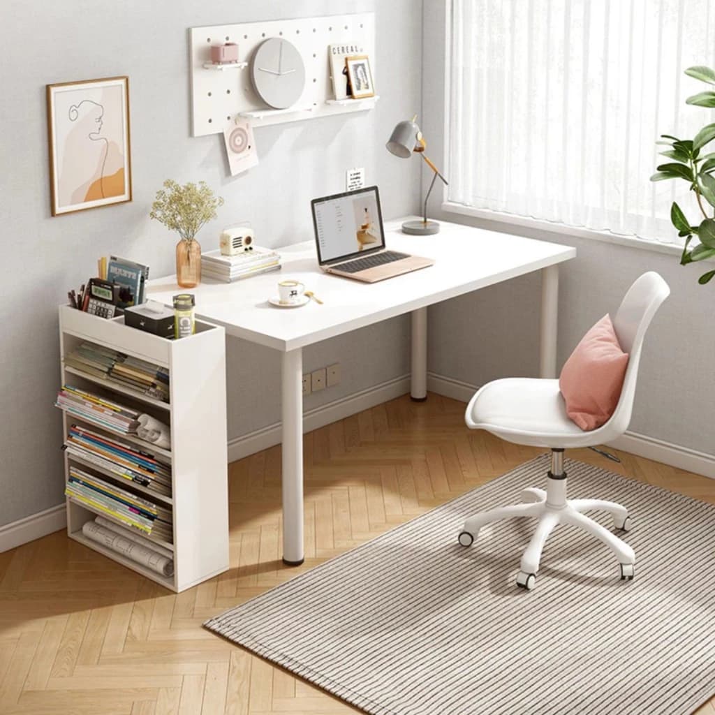 Bàn làm việc, bàn gaming thiết kế hiện đại decor trang trí nhà, bàn chân trụ tròn phong cách hiện đại chính hãng